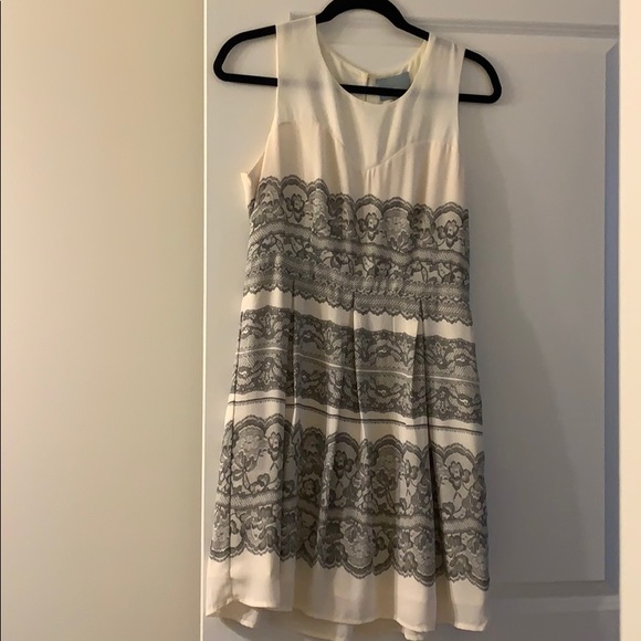 Skies Are Blue size medium white gray illusion lace A-line dress spring summer - Picture 1 of 4